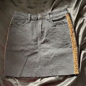 Black Denim Mini Skirt